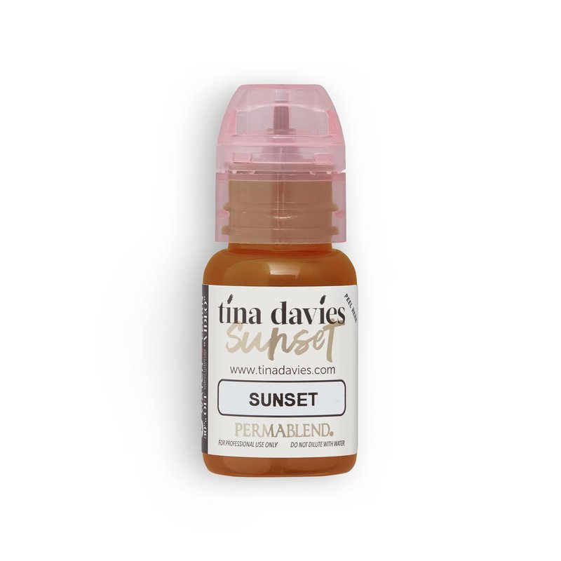 Tina Davies Professional Sunset Pigment - Permanent Eyebrow Makeup - Colours Heal True to Tone - High Retention - 1/2oz