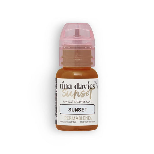 Tina Davies Professional Sunset Pigment - Permanent Eyebrow Makeup - Colours Heal True to Tone - High Retention - 1/2oz