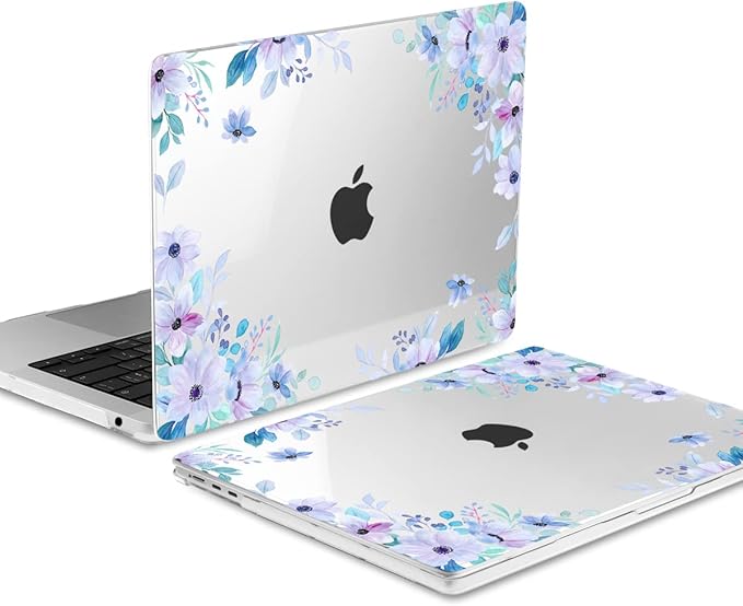 MEEgoodo Case for M5/M4/M3/M2 MacBook Air 13 inch 2026 2025 2024 2022, Fit Model A3449/A3240/A3113/A2681, Case Compatible with MacBook Air 13.6-inch, Soft Purple Floral