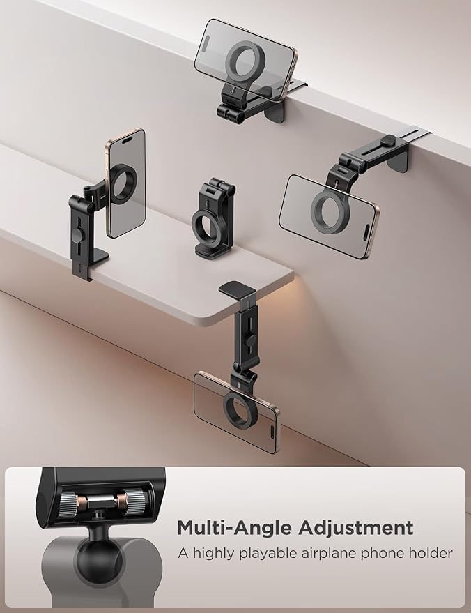 JOYROOM for Magsafe Airplane Phone Holder Travel Essentials,【Unlimited Scenery】 Hands-Free Plane Phone Holder, Airplane Travel Accessories for iPhone 17 Pro Max & Magsafe Case