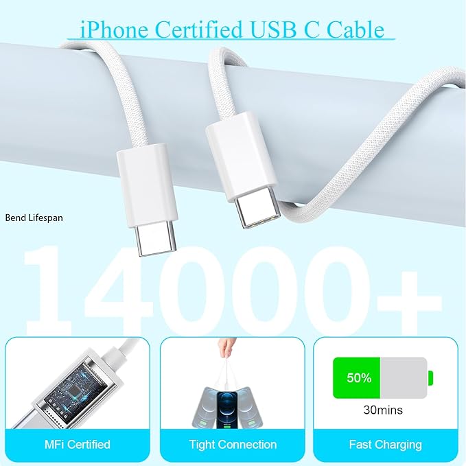 iPhone 17 Charger 40-60W Foldable USB C Fast Charging Block Single Port Apple 40W Dynamic Power Adapter with 60W Max,Apple Charger for iPhone 17 Pro Max/Air/16/15/14/13/12/11 Series,iPad Pro Air Mini