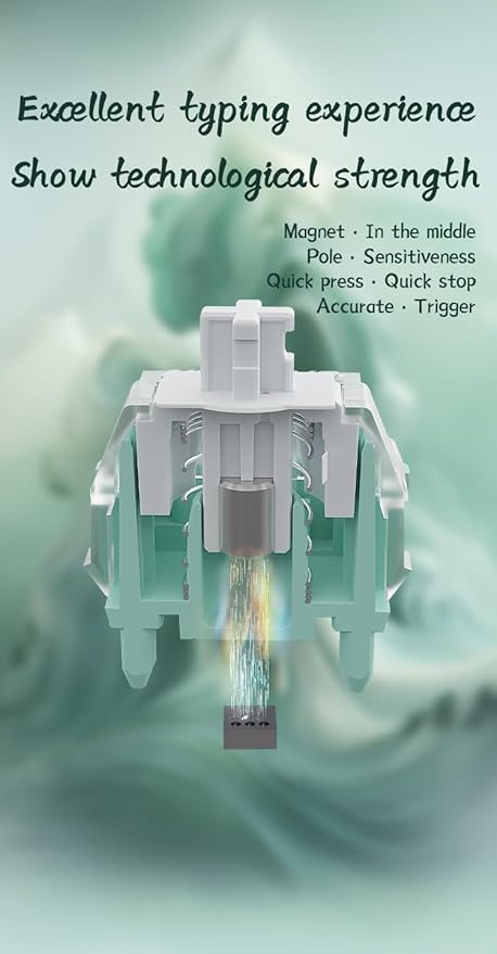 GATERON Magnetic Jade Keyboard Switches, Linear Pre-Travel Freely Setting Factory Pre-lubed for Magnetic Gaming Keyboard(70)