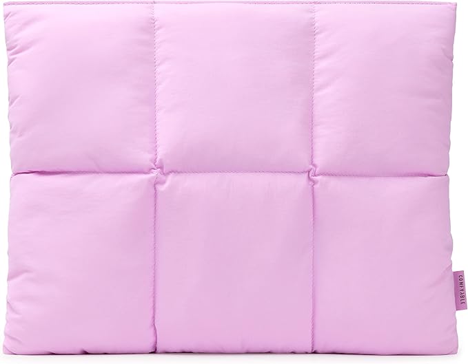 Comfyable Puffy Laptop Sleeve 13 Inch 14 Inch, Quilted Puffer Laptop Carrying Case for Women, Pillow Case Compatible with MacBook Air/Pro M5 M4 M3 M2 Pro/Max 2026, 13" MacBook Neo A18, Lavender Pink