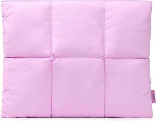 Comfyable Puffy Laptop Sleeve 13 Inch 14 Inch, Quilted Puffer Laptop Carrying Case for Women, Pillow Case Compatible with MacBook Air/Pro M5 M4 M3 M2 Pro/Max 2026, 13" MacBook Neo A18, Lavender Pink