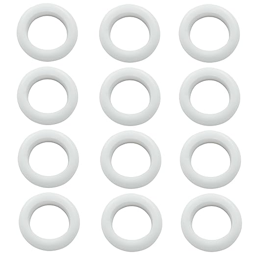 Kyuionty 12 Pcs Rubber Grommets, 7/8" Inside Diameter 1" Drill Hole Rubber Wire Grommets for Wire, Firewall, Cables, Plugs (White)