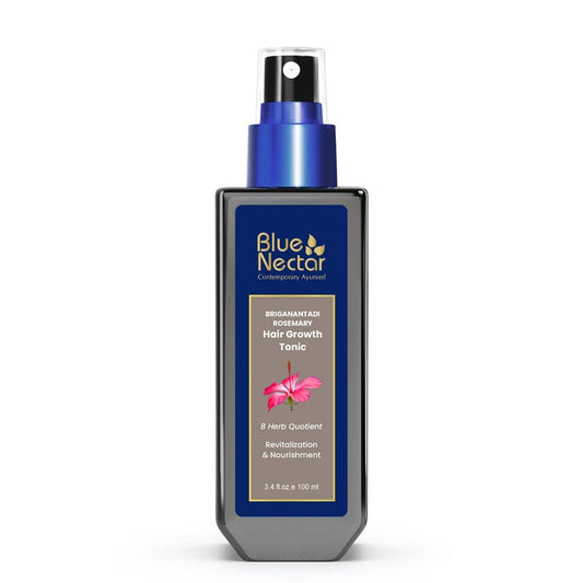 Blue Nectar Hair Growth Serum with Rosemary Oil for Hair Growth | Ayurvedic Hair Tonic Spray (8 Herbs, 3.38 Fl Oz)