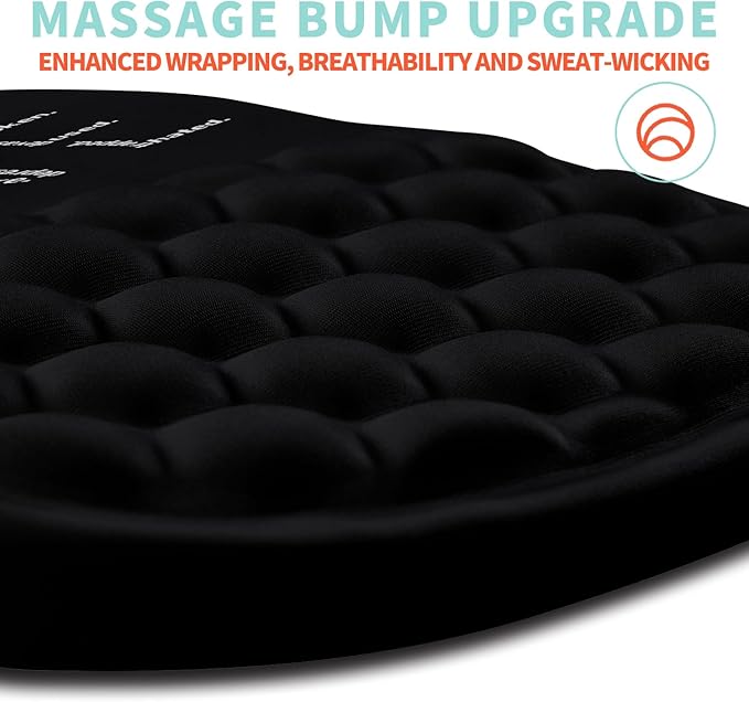 Kuosgm Ergonomic Mouse Pad Wrist Support with Memory Foam Massage Bulge, Carpal Tunnel Pain Relief Mousepad Wrist Rest for Mouse(12x8 inch, I Am Fine)