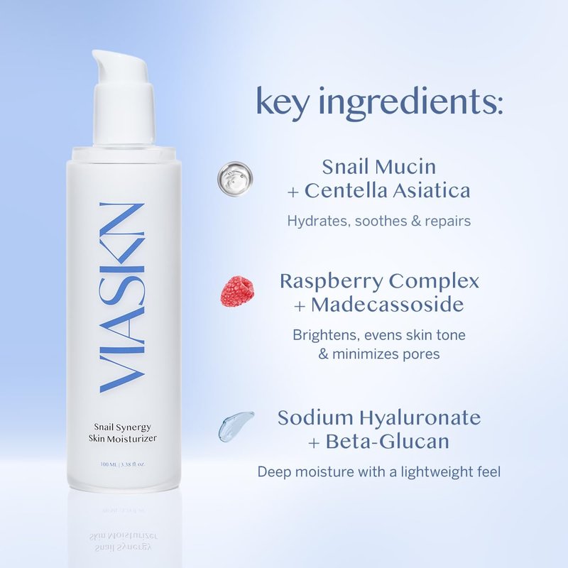 VIASKN Synergy Moisturizer – Korean Snail Mucin Anti-Aging Cream for Wrinkles & Fine Lines – Hydrating, Firming Face Cream with Cica, Adenosine & Berry Complex