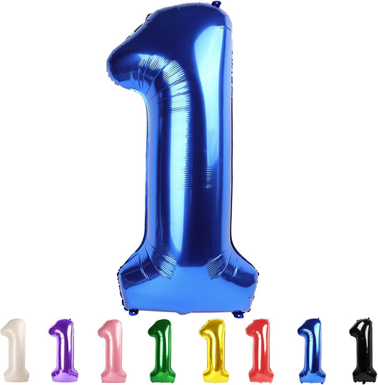 Number Balloons 40 Inch Dark Blue 1 - Big One Balloons for 1st Birthday & Celebrations