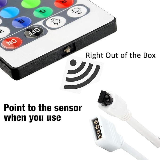44 Key RGB LED Strip Light Remote Controller, IR Remote Controller Replacement for SMD 5050 3528 2835 RGB LED Light Strip Lights (2)