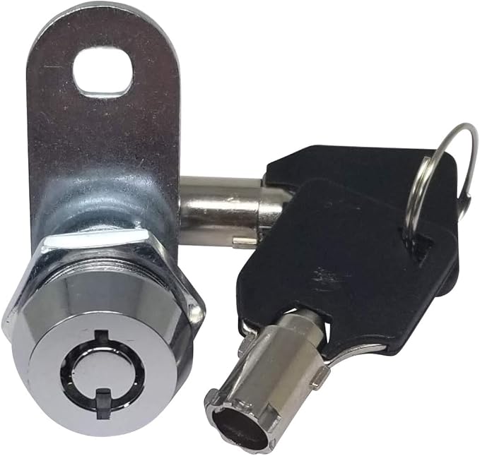 Admiral Locks Tubular Cam Lock, Keyed Alike Removable Key RV Compartment Storage Lock Cabinet Locks (Chrome Pack of 2, 5/8 Inch 180°)