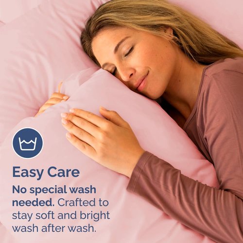 King Standard Pillow Cases Set of 4 - Soft Hotel Quality Pillowcase Covers - Comfy Bedding for Women, Men, Kids & Teens - Machine Washable Pillow Protectors - 4 Piece - King Standard Size Baby Pink
