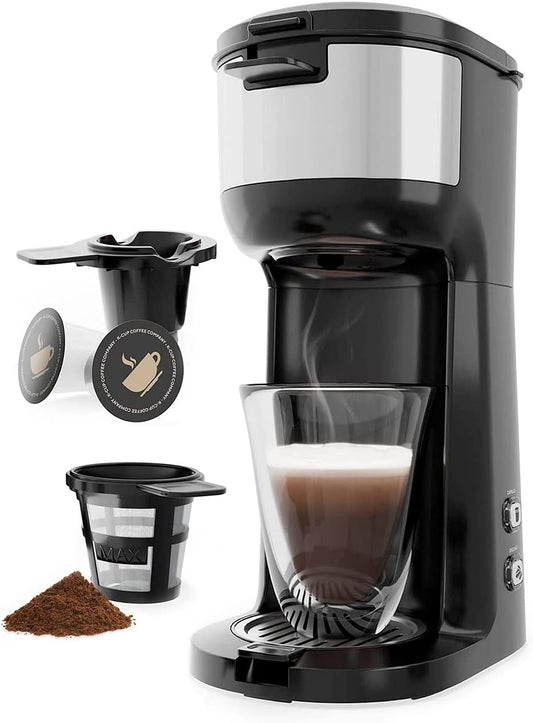 Skiennix Single Serve Coffee Maker - Brew K-Cup Pods & Ground Coffee | Thermal Drip, Self-Cleaning