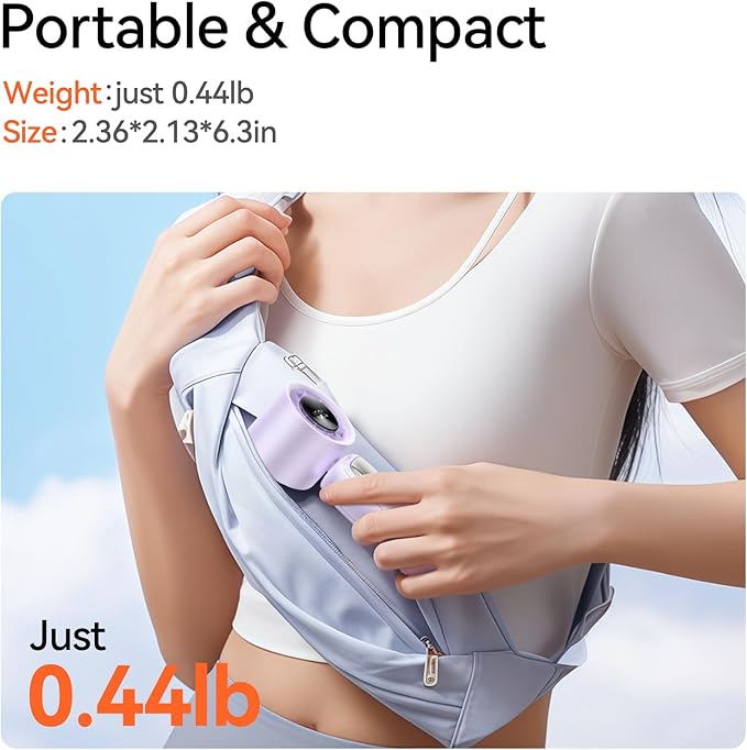 KIMMOO 3-in-1 Portable Handheld Turbo Fan-100 Speeds, 11000 RPM, 10Hrs Cooling, LED Display, 90° Rotation, Small Travel Fan, Mini Foldable Hand Held Personal Fan for Women Men (Purple)