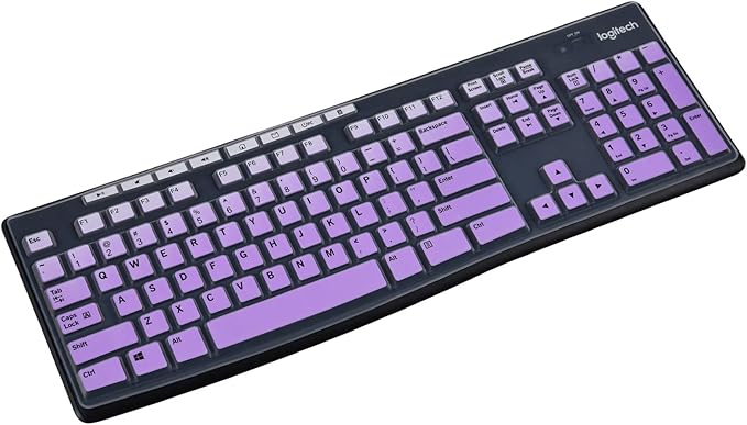 Keyboard Cover for Logitech MK295 MK270 K270 Keyboard, Logitech MK370 MK270 K270 Keyboard Skin Protector - Gradual Purple