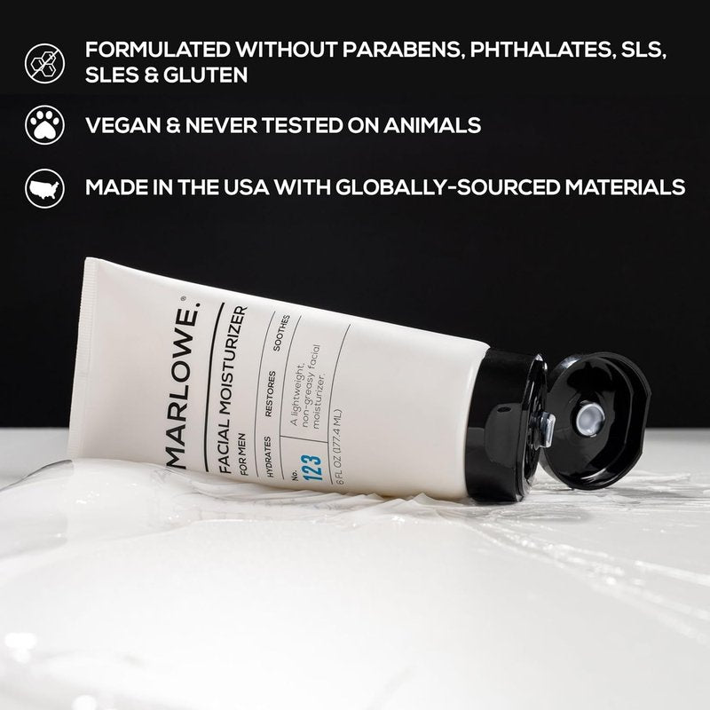 Marlowe. Men's Skin Care Set - Exfoliating Facial Scrub & Hydrating Moisturizer Duo | Vegan Daily Grooming Essentials