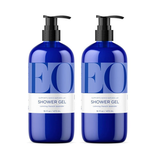 EO Shower Gel | Organic Lavender Body Wash - 16 Ounce Pack of 2, Plant-Based Skin Conditioner with Essential Oils