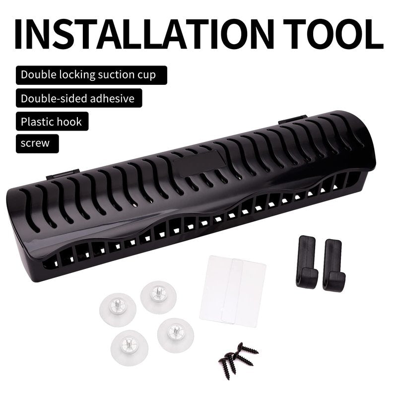 Hair Extension Holder Hair Extension Style Caddy Designed to Hold Clip-Ins, Tape-In’s, Micro Bundles and Sew-In Wefts While You Color, Wash, Style, Pack and Store (Black)