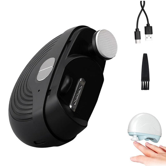 Electric Smart Nail Clippers for Adults Seniors, Automatic Nail Clipper Trimmer with Polisher, Rechargeable 2 in 1 Electric Nail Clipper with Light 3 Speeds Adjustable (Black)