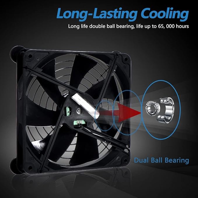 SCCCF Quiet 140mm USB 5V Portable Cooling Fan for Flat Panel TV Receiver Router DVR PlayStation Xbox Computer Cabinet Cooler
