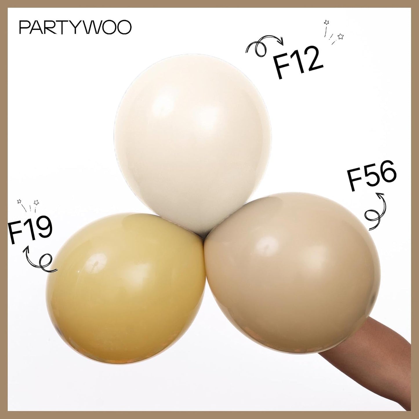 PartyWoo Cream Balloons - 140 Pcs in Beige, Ivory & Nude | Perfect for Graduation, Birthdays & Baby Showers