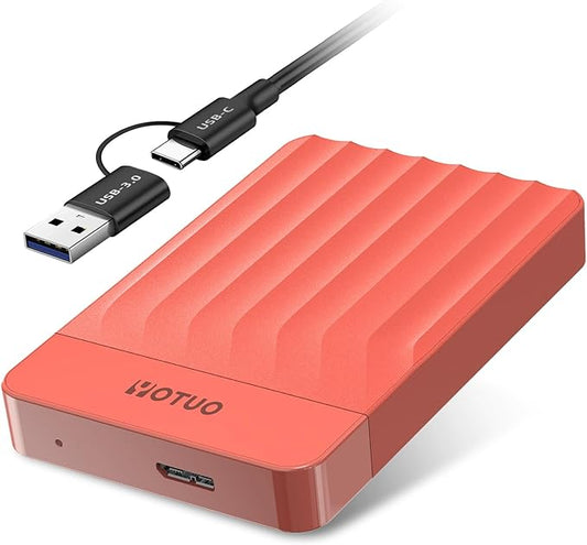 YOTUO Portable External Hard Drive Storage Expansion Mobile HDD USB 3.0 for PC, Mac, Desktop, Laptop, PS4, PS5, Xbox One X/S, Xbox 360, Xbox Series X/S, Office & Game (Red, 1TB)
