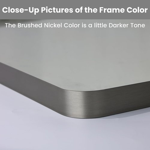 LOAAO Bathroom Mirror - 60X30 Inch Rounded Rectangle Design | Brushed Nickel Frame, Anti-Rust & Shatterproof