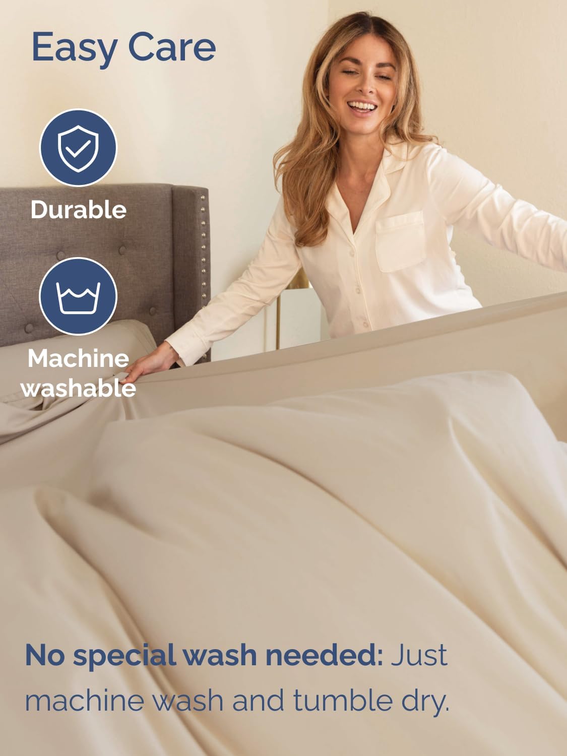 Skiennix Extra Deep Split King Sheet Set - 7 Piece Breathable Cooling Bedding - Soft, Wrinkle-Free & Comfy - Wheat Color
