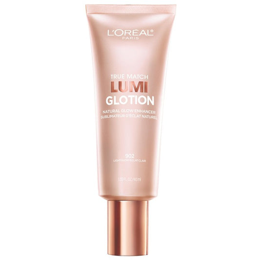 L'Oreal Paris Makeup True Match Lumi Glotion, Natural Glow Enhancer, Illuminator Highlighter, Bronzing Drops For a Sun-Kissed Glow For Face and Body, 902 Light, 1.35 fl oz