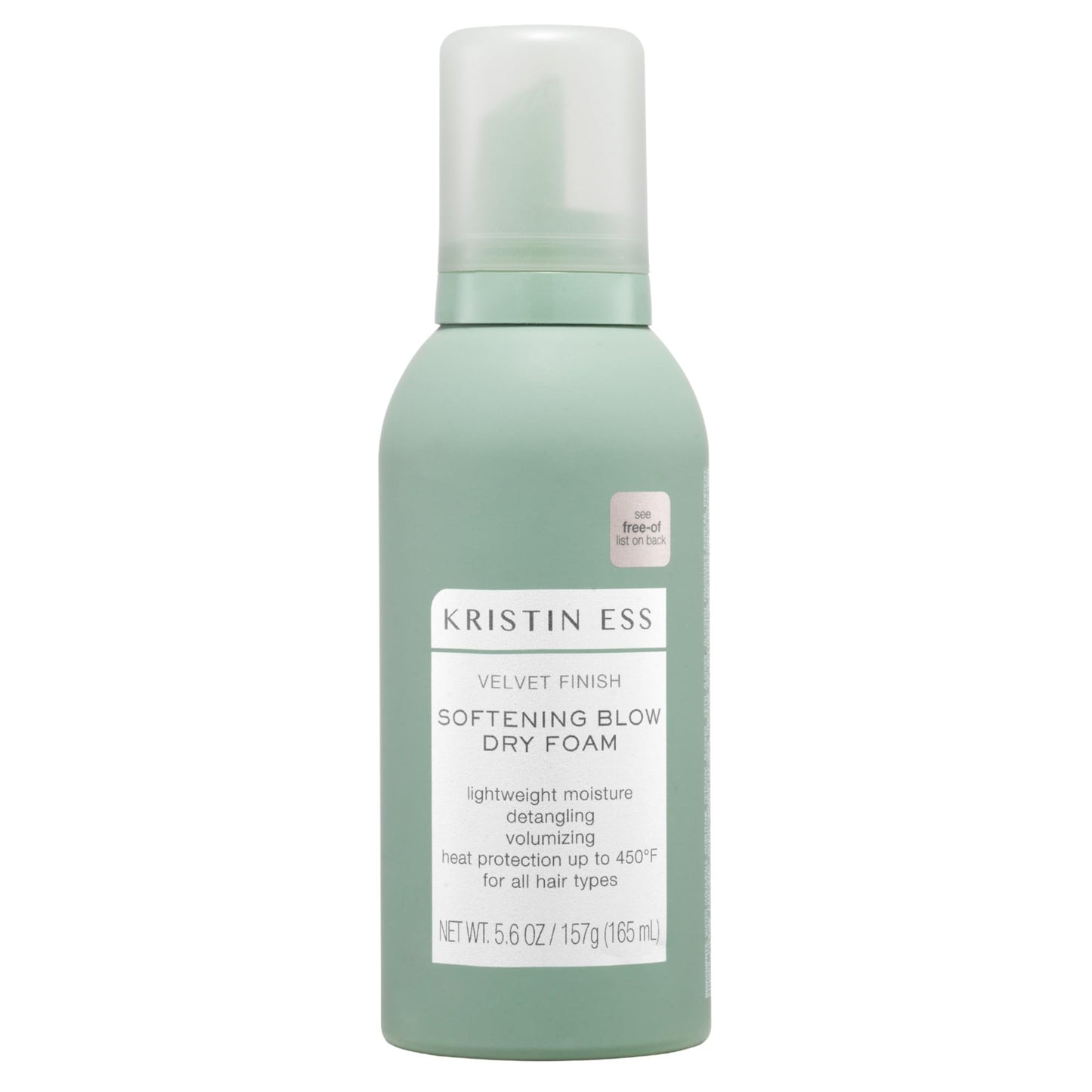 Kristin Ess Heat Protectant Hair Mousse for Women, 4-in-1 Volumizing Styling Foam for Blow Out that Softens, Detangles, Adds Shine and Reduces Frizz for Long Lasting Hairstyle for Fine to Curly Hair
