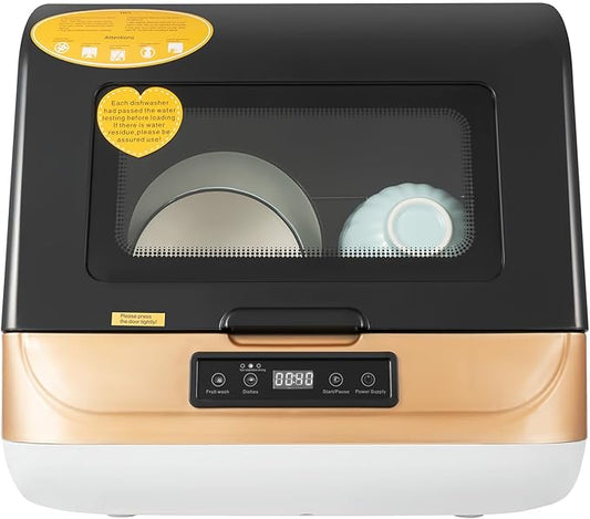 Countertop Portable Dishwasher 800W Automatic Compact Dishwashing Machine 110V Mini Dishwasher Countertop Machine with 3 Washing Mode for 12-20 Tableware