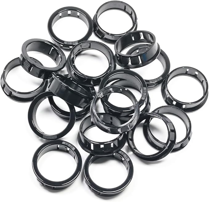 EASYEAH 1-3/8"(35mm) Black Snap-in Knockout Insulating Bushing Grommets, Plastic Cable Hole Grommet for Wiring, Round Nylon Snap in Locking Electrical Wire Cord Hose, Tubing Bushings Grommets, 20pcs