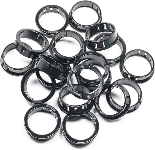 EASYEAH 1-3/8"(35mm) Black Snap-in Knockout Insulating Bushing Grommets, Plastic Cable Hole Grommet for Wiring, Round Nylon Snap in Locking Electrical Wire Cord Hose, Tubing Bushings Grommets, 20pcs