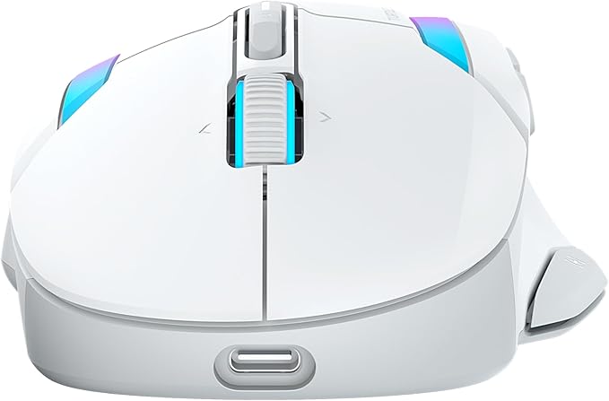 Turtle Beach Kone II Air Wireless RGB Gaming Mouse, 350-Hr Rechargeable Battery, 26000 DPI Optical Sensor, 100M Click Optical Switches, 21 Customizable Inputs, Ergonomic, 4D Scroll Wheel– Arctic White