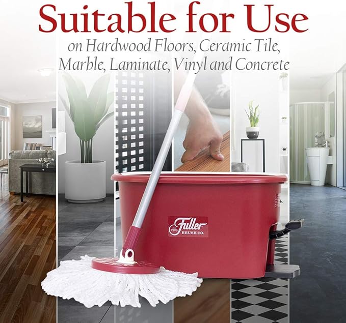 Ruby Red Spin Mop with 2 Extra Mop Heads