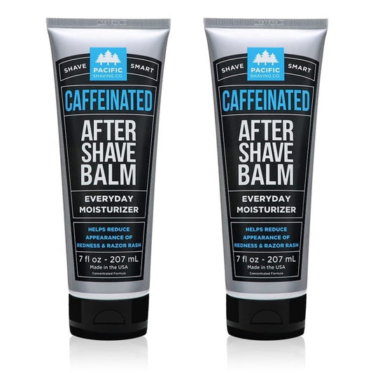 Caffeinated Aftershave for Men - Antioxidant Face Lotion & Spearmint Post Shave Balm | 7 Fl Oz, 2 Pack