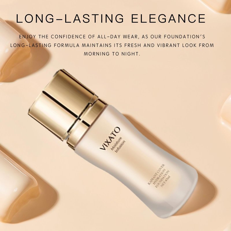 Cover Hydration Liquid Foundation Concealer, 45ML Moisture Liquid Flawless Makeup Cosmetic, Suitable for Most Bright/Neutral/Dark Skin
