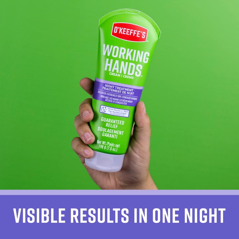 O'Keeffe's Working Hands Night Treatment Hand Cream and Healthy Feet Night Treatment Foot Cream, 7 Ounce Tube