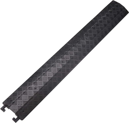 Anbotek - Small 1 Piece - Floor Cord Cover Cord Protector Drop Over Drop Trak Cable Ramp for Office Warehouse - Black