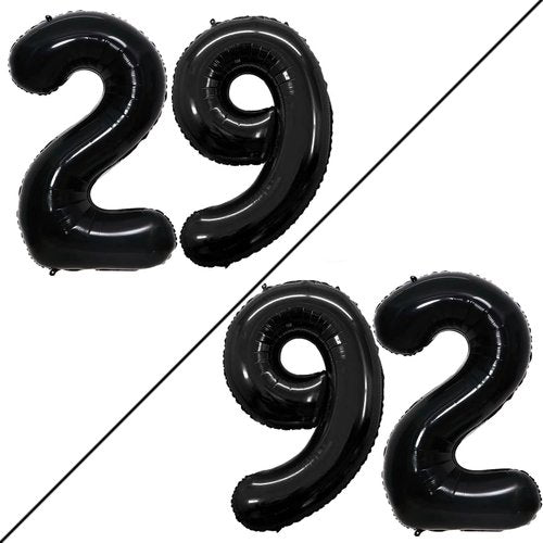 GOER 29th Birthday Balloons - Jumbo 42 Inch Foil Helium Decorations in Black | Perfect for Celebrations