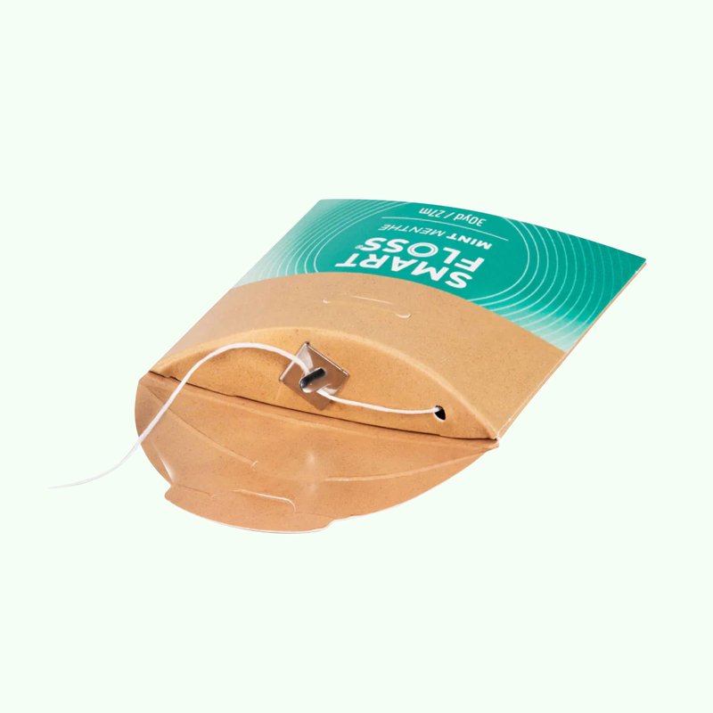 drTung's Smart Floss Mint for Teeth - Natural Expanding Dental Floss, Gentle on Tooth & Gums, Expands & Glides, PTFE & PFAS Free, Certified Organic Mint Essential Oils - Pack of 6