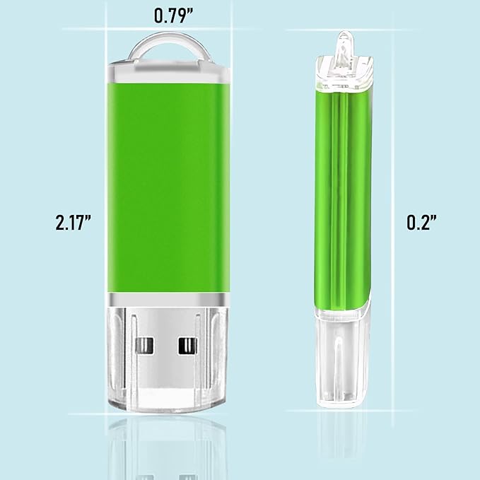 Nicepicten Memorias USB 4GB Flash Drive 50 Pack, USB 2.0 Thumb Drives Bulk Memory Sticks 4GB FAT32 USB Flash Drives Bulk Jump Drives Multipack Pack of 50 with Lanyard(Green 50 Packs 4 GB)