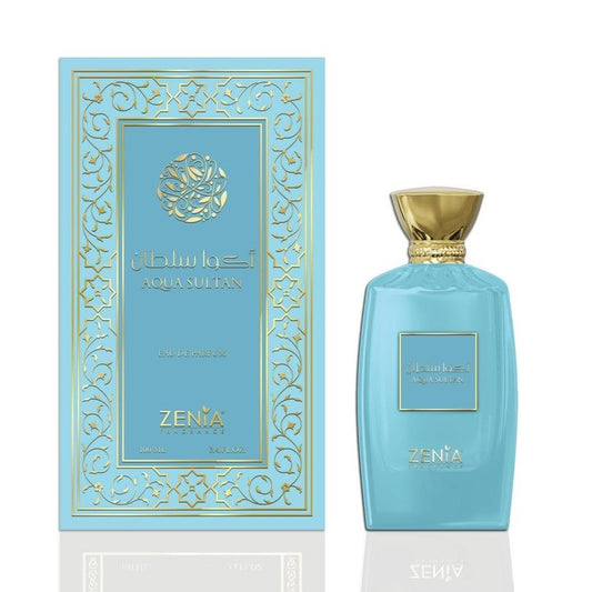 Zenia Aqua Sultan Eau de Parfum EDP Spray Unisex – 3.4oz / 100ml | Long Lasting Citrus Spicy Woody Fragrance with Bergamot, Neroli, Cinnamon & Tea