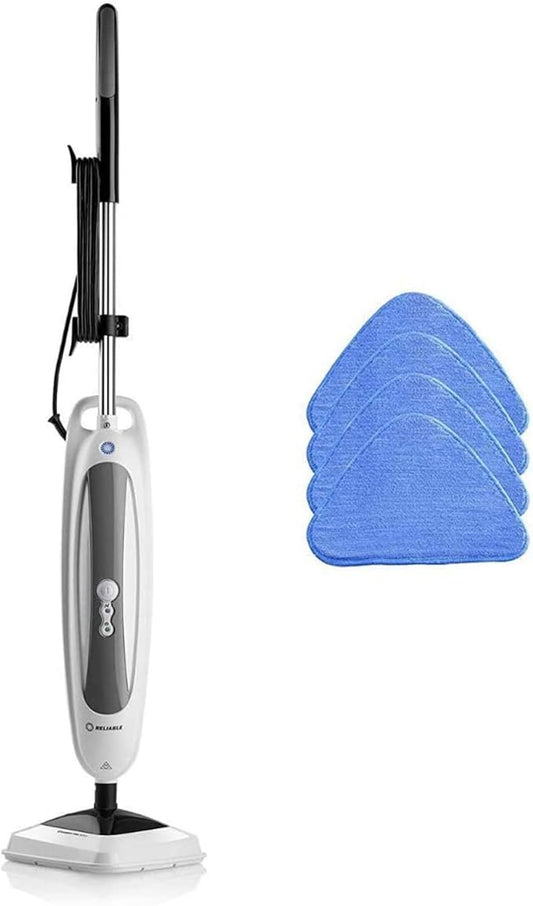 Reliable 300CU Steamboy Pro 3-in-1 Scrub and Steam floor mop with carpet glide - Electric steam scrubber, steam cleaner with 4 microfiber pads, for tile, grout, hardwood floors, 180-degree swivel head