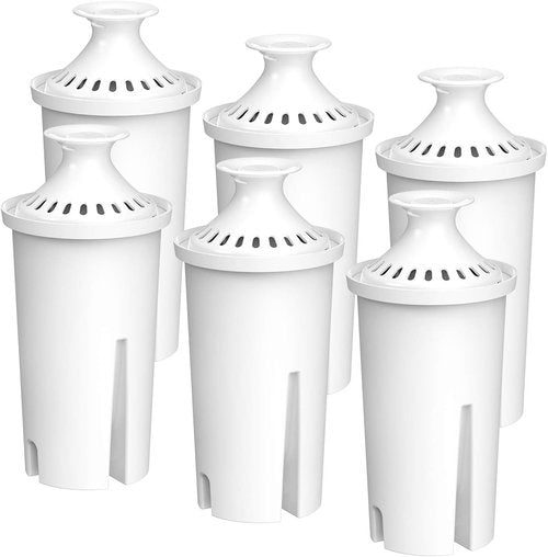 FilterLogic Water Filter Pitcher Replacement - NSF Certified for Brita® & Mavea® | 6-Pack