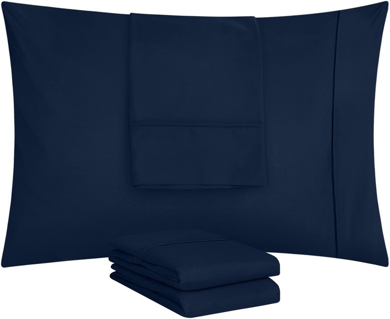 Utopia Bedding Standard Pillow Cases - 12 Pack - Envelope Closure - Soft Brushed Microfiber Fabric - Shrinkage and Fade Resistant Pillow Covers Standard Size 20 X 26 Inches (Standard, Navy)