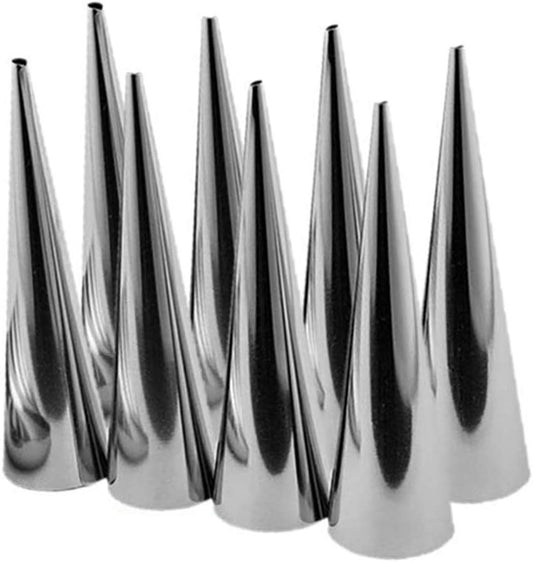 Skiennix Large Cream Horn Molds - 20-Pack Stainless Steel Ice Cream Mold Tubes