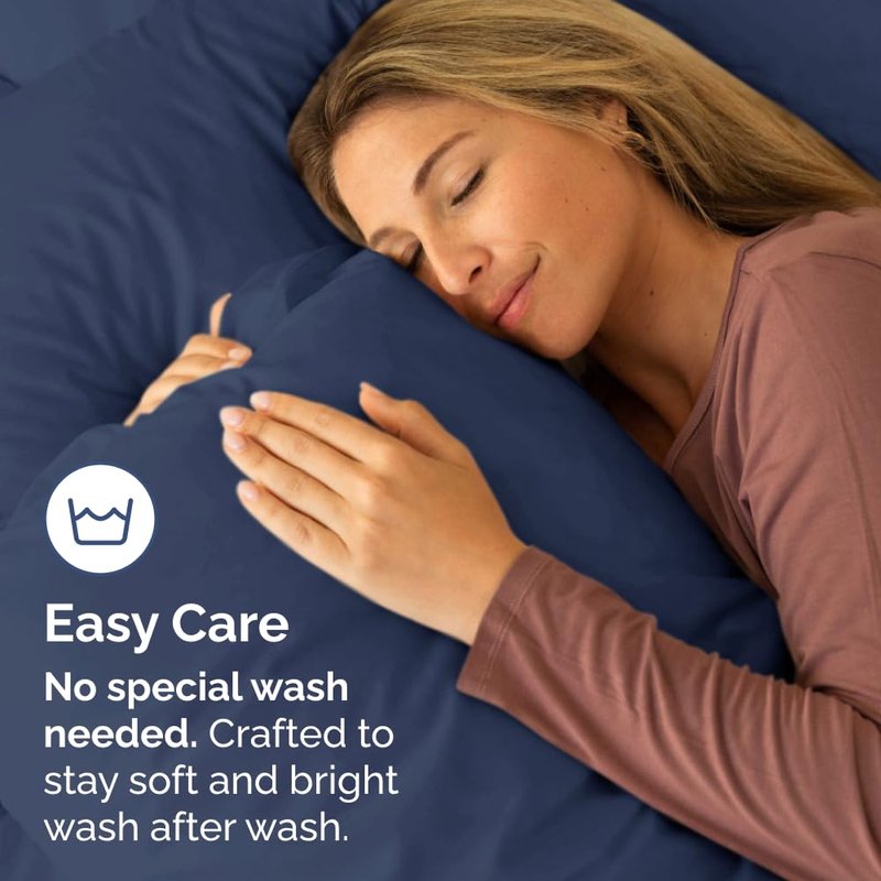 Standard Pillow Cases Set of 2 - Ultra-Soft Hotel Quality Pillowcase Covers - Comfy & Wrinkle Free - Stain & Fade Resistant - Machine Washable Pillow Protectors - 2 Piece Set - Standard Size Navy Blue