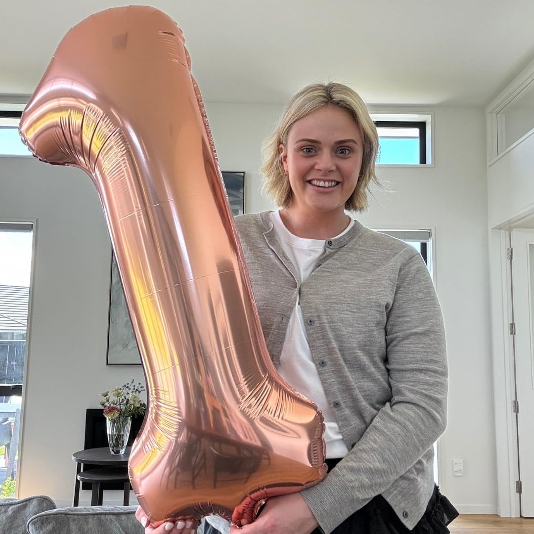 Rose Gold Number 4 Balloon - 40 Inch Giant Foil Balloon for 4th Birthday Party Decorations