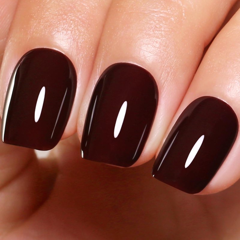 Gel Polish, 0.5 Fl Oz Deep Cherry Brown Gel Polish Autumn Winter Soak Off LED UV Nail Gel Polish Art Starter Manicure Salon DIY Gel Polish